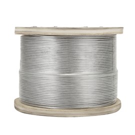 Happybuy Stainless Steel Cable 500FT 1/8 Inch 1x19 Steel Cable Wire Rope Grade 316 Cable Railing (T316)