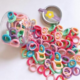Bandas Para el Pelo Para Niños, Gomas Para el Pelo Para Niños, Gomas Para el Pelo Para Bebés Sin Costuras y muy Elásticas, 120 Unidades Por Paquete, Tamaño: 9 x 7,3 cm (Multicolor Arcoíris)