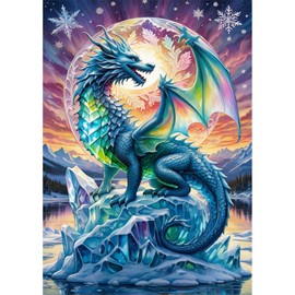 Amphol Dragon Diamond Painting Kits for Adults, 5D Dragon Diamond Art Kits for Adults, DIY Rhinestone Diamond Painting Kit for Gift Decor - 12x16 Inch