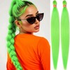 NeonGreen Pre Stretched Braiding Hair Colorful 30 Inch 2 Packs