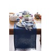 DII Everyday Collection, Fringed Solid Tabletop, Table Runner, 14x108, Navy