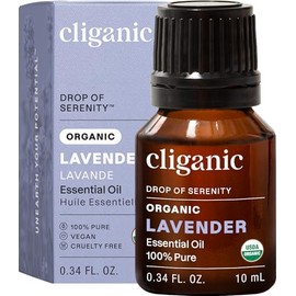 Cliganic Aceite Esencial de Lavanda Orgánico 100% Puro – Certificado USDA – Vegano, Cruelty Free – Para Aromaterapia, Difusor y Masajes Diluidos (Amar