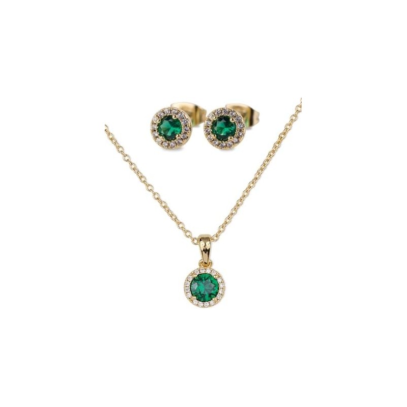 LuckyLy Set de Joyería para Mujer Oro 14k con Zirconia