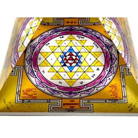 Sri Yantra Pyramid - Enhance Your Meditation and Positive Energy Flow with This Sacred Geometry - Big Size 3"x3" Inches - Energized