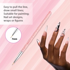 3 Pcs Nail Art Brushes Liner Tools for DIY Nail Art Professional Painting Drawing(7/9/11mm)