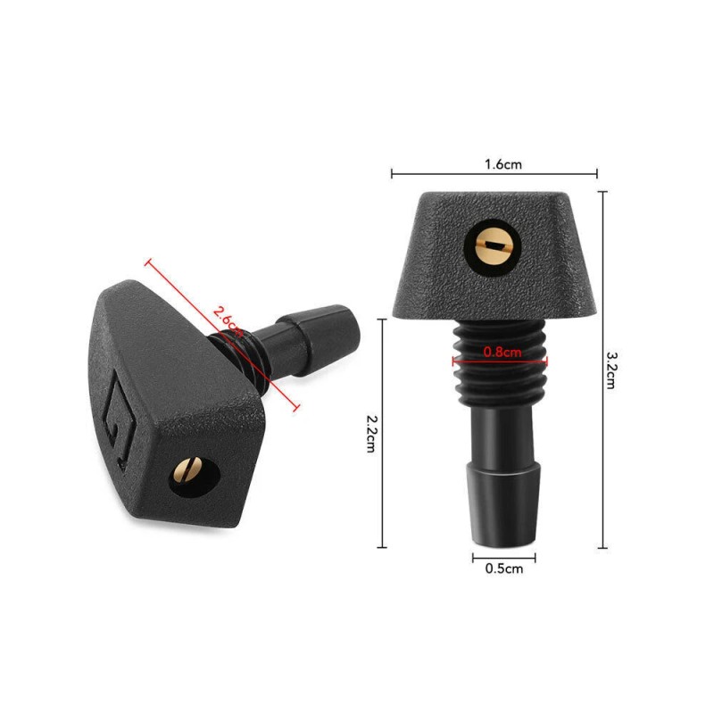 My-carlight Windscreen Washer Fan-shaped Mist Water Spray Jets Nozzles 360-Degree