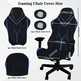 Yilnlg 4Pcs Stretch Gaming Chair Cover Breathable Washable Protective Cover