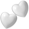Keponbee 2pcs Porcelain Big Heart-shaped Bowls White Deep Heart Plates Salad Bowl/Fruit Bowl for Desserts/Pasta/Dinner, 8"