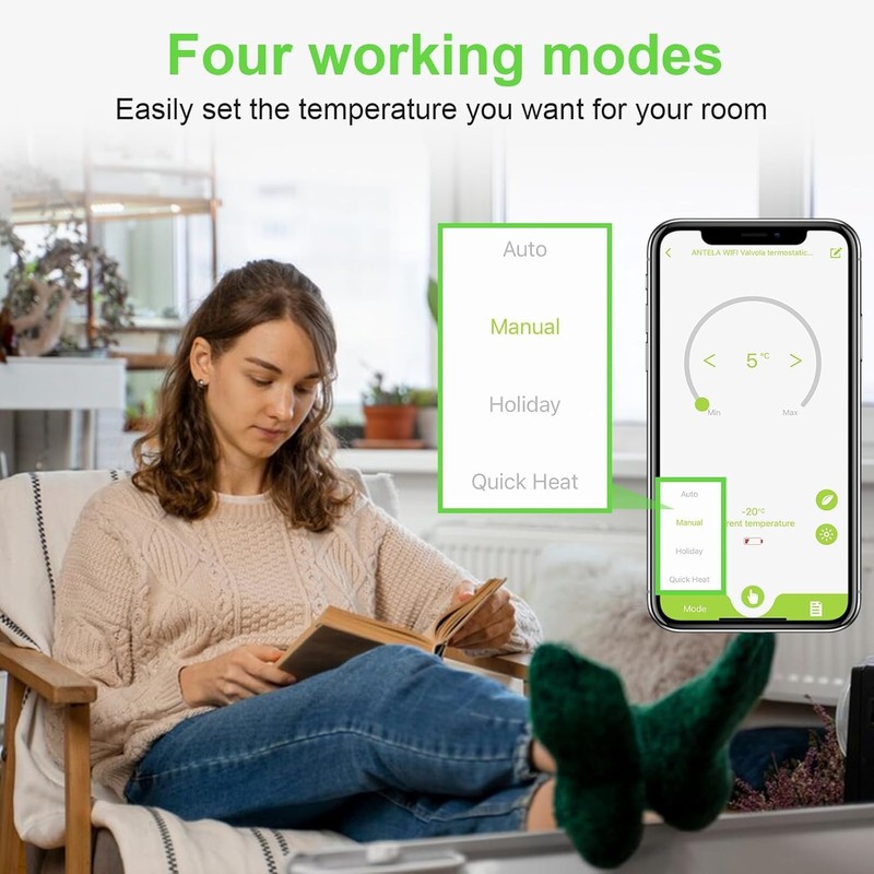 Smart Radiator Thermostat with App ANTELA Digital Display to Control