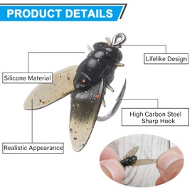 Fly Fishing Baits - 18pcs Bionic Fly Hook Soft Bait Dry Flies Fly Fishing Lures Small Soft Artificial Baits Add Fish Trout Jig Swimbaits Fishing Flies Kit with Box for Freshwater Saltwater