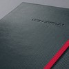 Sigel Hardcover Graph Notebook with Stylish Red Elastic Closure, Black,