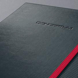 Sigel Hardcover Graph Notebook with Stylish Red Elastic Closure, Black, A5 Journal Size (SGA5HESR-BK)