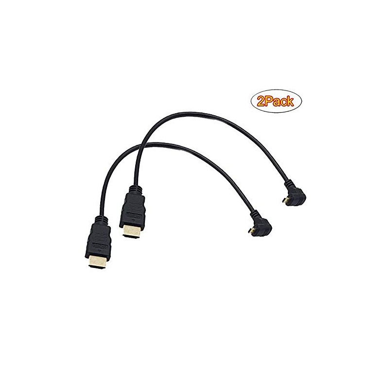 Seadream 2Pack 1Foot 90 Degree Up Angle Micro HDMI Male