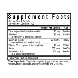 Seeking Health Seeking Health B-Minus, Vitamin B Complex to Support Methylation, MTHFR Support, Methyl-Free, Niacin, Biotin Supplement for Women, Vegetarian Capsules (100 Capsules)*
