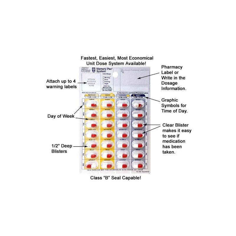 Memory Pac 6 Count Blister Pack Refill Cards (Weekly-Extra Large,