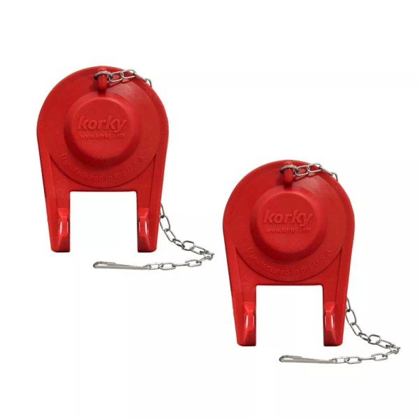 Korky Pack of 2 Red Universal Toilet Flapper Valve High