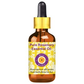 Deve Herbes Pure Rosemary Essential Oil (Rosmarinus officinalis) with Glass Dropper Steam Distilled 5ml (0.16 oz)