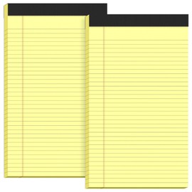 Legal Pads 8.5 x 14, Wide Ruled Legal Pad, Yellow Legal Paper 8.5 x 14, 30 Sheets per Notepad, Large Writing Pad for Office Supplies, College, Micro Perforated Lined Writing Pads, 70 GSM 2 Pieces
