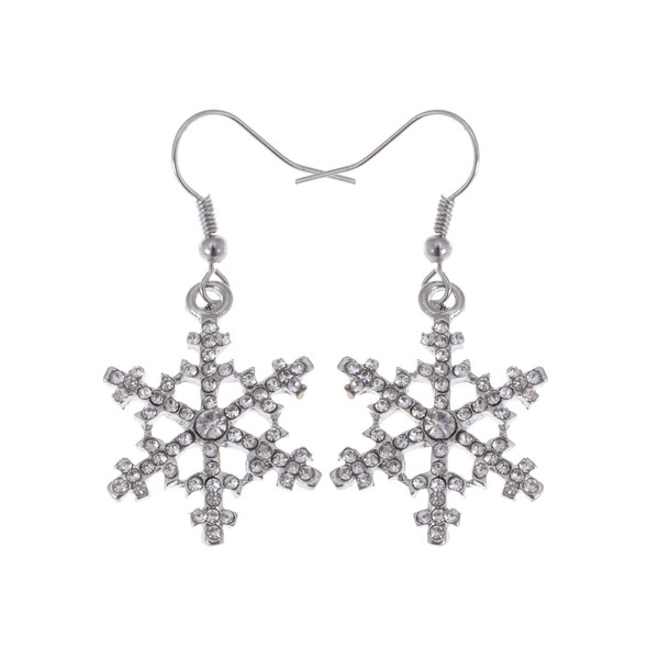 Alilang Christmas Winter Snow Snowflake Ice Cold Crystal Rhinestone Dangle