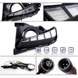 GeeGee Switchback - Lámpara de circulación secuencial diurna con luz blanca y ámbar, LED de intermitente dinámico para Toyota Highlander 2017 2018 2019
