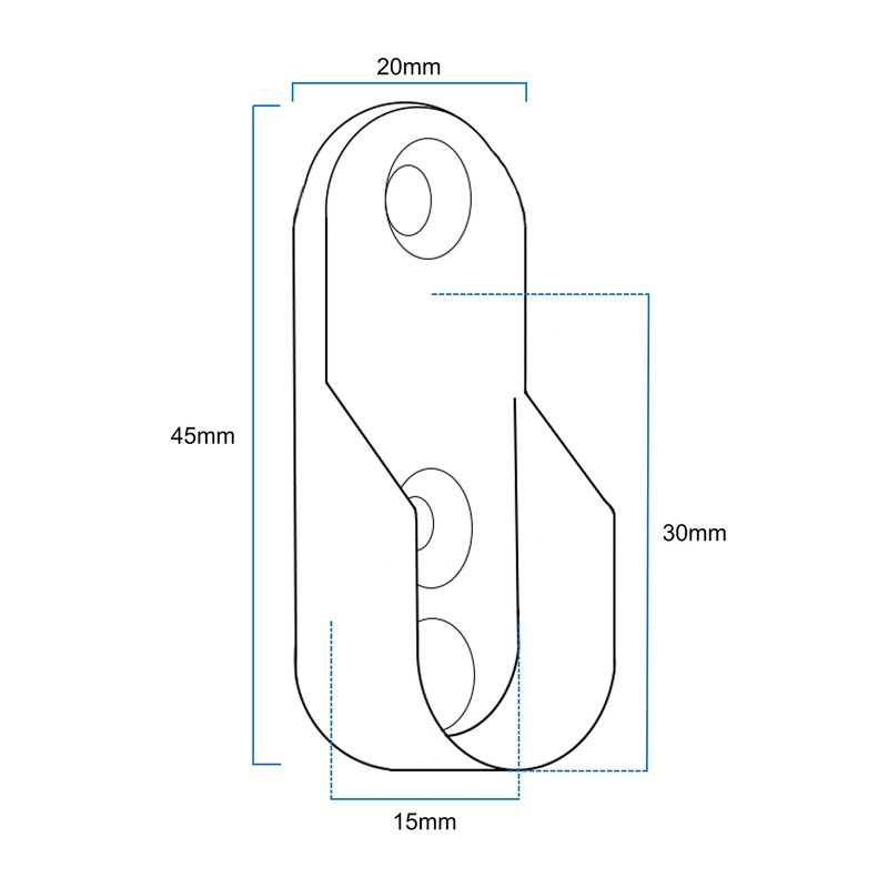 EAI Polished Chrome Wardrobe Rail Oval Kit for Clothes Hanging