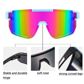 XSYKJGS Fast Glasses Pink Cycling Glasses Sunglasses Men Women UV400 Protection Polarized Sunglasses for Riding, Skiing and Fishing in Parachuting