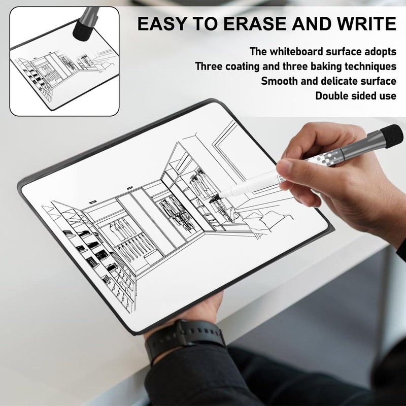 BAIFULAI Magnetic Whiteboard Small, 30 x 41 cm Whitboard with