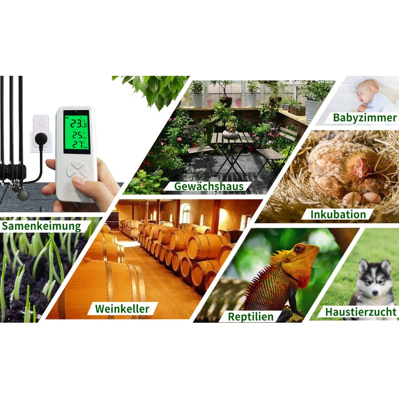 Wireless Temperature Controlled Socket, Digital Plug Thermostat Outlet with Remote