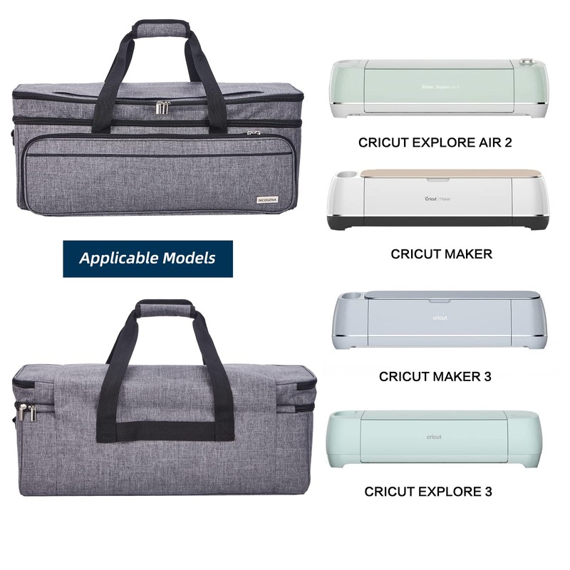 NICOGENA Double Layer Carrying Case with Mat Pocket for Cricut