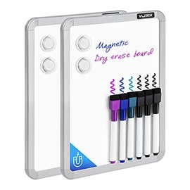VUSIGN 2-Pack Dry Erase Board 8.5 x 11 Inches Magnetic Small Dry Erase Whiteboard, 4 Magnets and 6 Markers