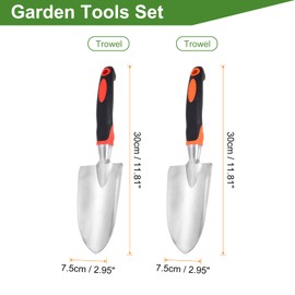 HARFINGTON 12pcs Garden Hand Shovels 11.81 x 2.95 Aluminum Transplanting Trowels with Handle Garden Tools for Gardening Weeding Planting, Orange & Red