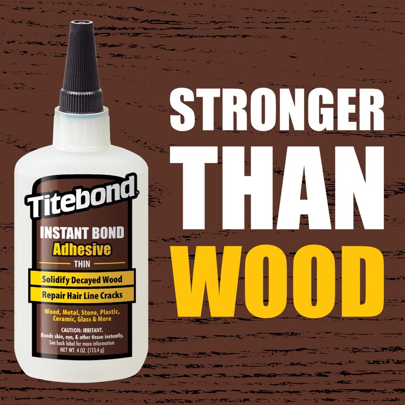 Titebond Instant Bond Wood Adhesive, Thin Viscosity, Clear, 2 oz.,