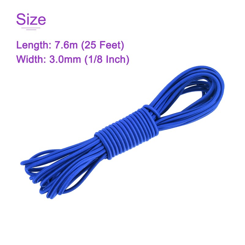 DMiotech 3mm Shock Cord, 7.6 M Deep Blue Bungee Cord