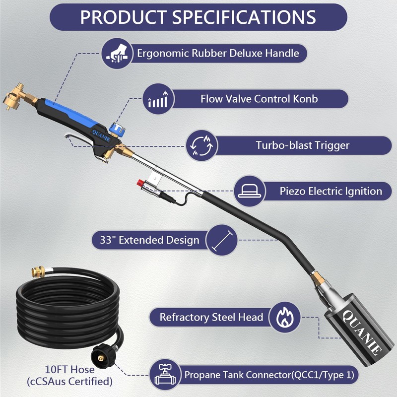 Propane Torch Weed Burner,Weed Torch Blow Torch with 1lb Propane