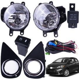 BestParts Fog Lights Set Kit Compatible With Toyota Yaris Hatchback 2015 2016 2017 With Covers(Cr.P.) + Switch + Wiring Replaces TO1039189 520300D050 TO1038189 520400D050 8121006070 8122006070