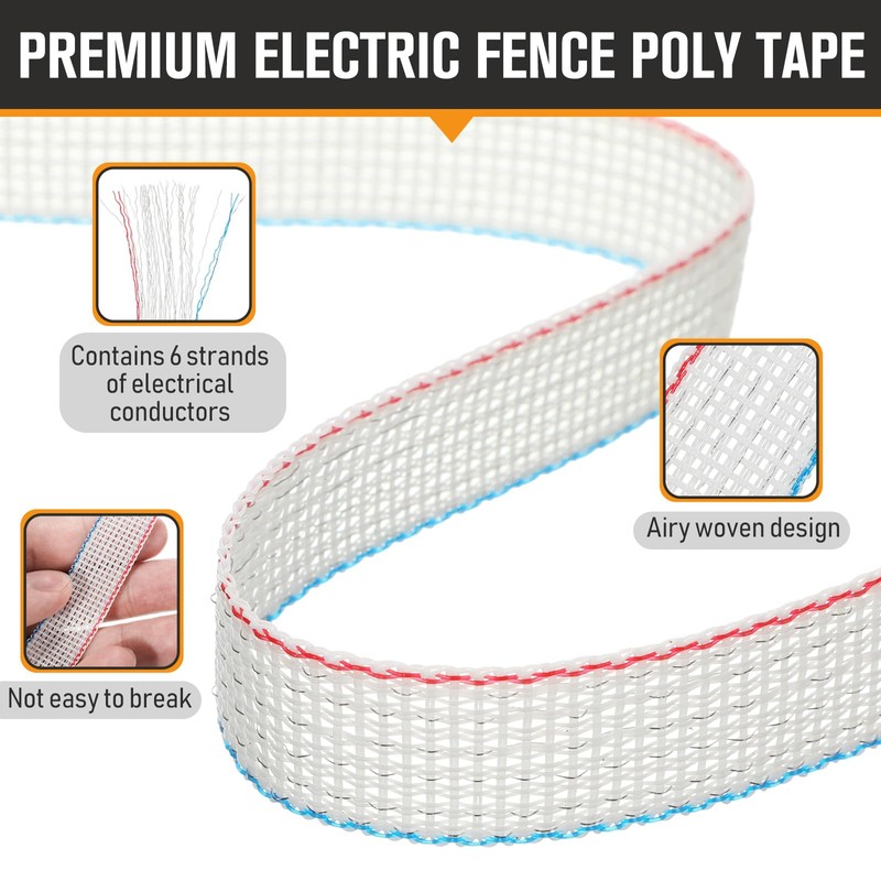 Wowangce 1 Roll 3/4 Inch x 2000 ft Electric Fence