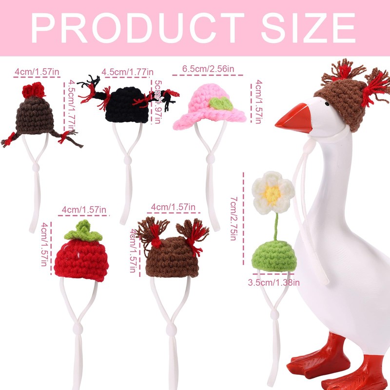 Lyreh 6pcs Desk Goose Hats, Woolen Yarn 7 Inches Desk