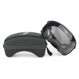 NAMSAN Dog Glasses with Wide Field of View, UV Protection Sunglasses for Large Dogs, Eyes Protect Dog Safety Glasses with Adjustable Strap and Sponge Nose Pads, Black