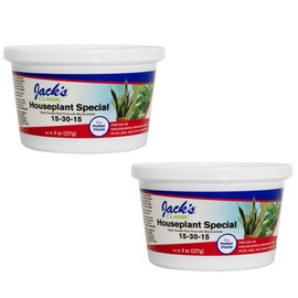 Jack's Classic 15-30-15 Houseplant Special Water-Soluble Fertilizer with Micronutrients to Green-Up and Increase Blooms in Houseplants, 8oz, 2 Pack