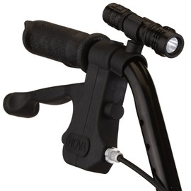 NOVA Universal Clip-On Flashlight for Canes, Walkers, Rollators, Strollers & Bikes – Pivoting Adjustable Mount, Bright Light, Battery Included