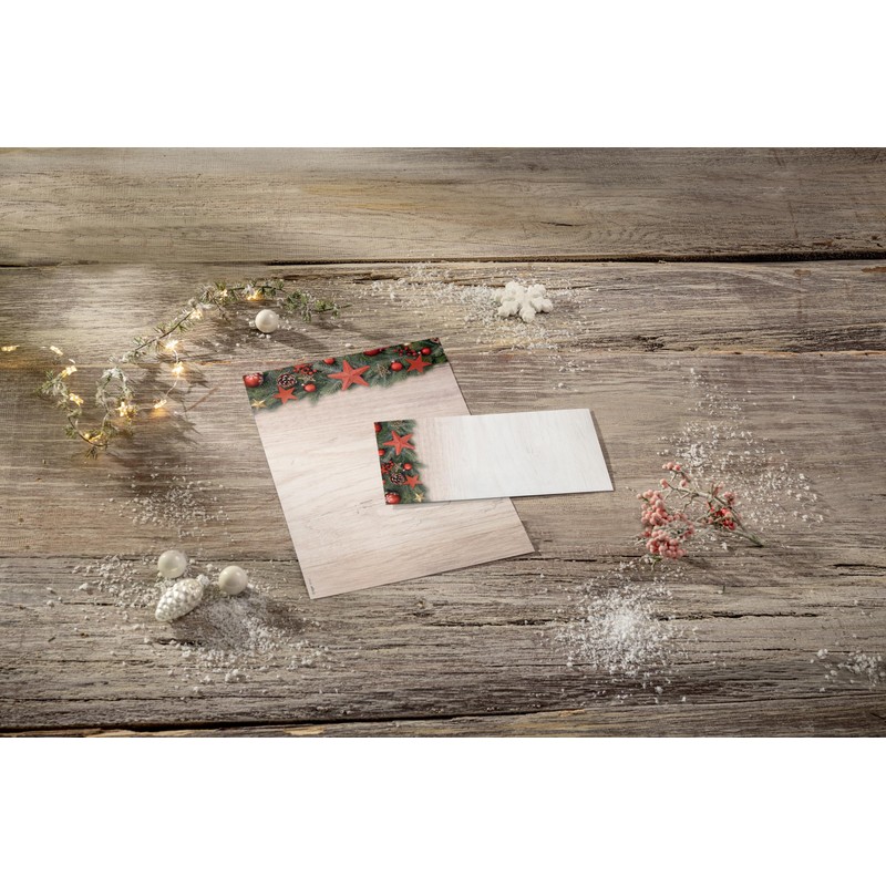 SIGEL DU442 Envelopes Christmas "Chalet Style", Gummed DIN Long, Pack