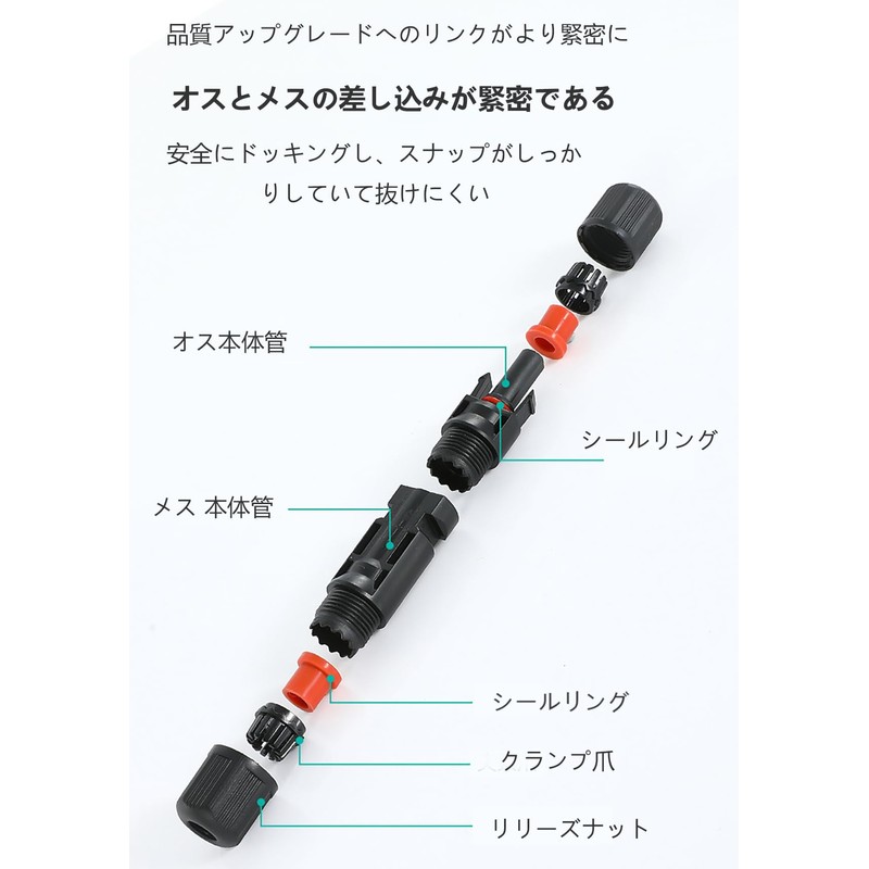 ALLVD Solar Panel Cable Co, MC4 Connector, Male and Female
