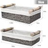 METOY 2 Pack Rectangle Woven Home Storage Baskets with Washable
