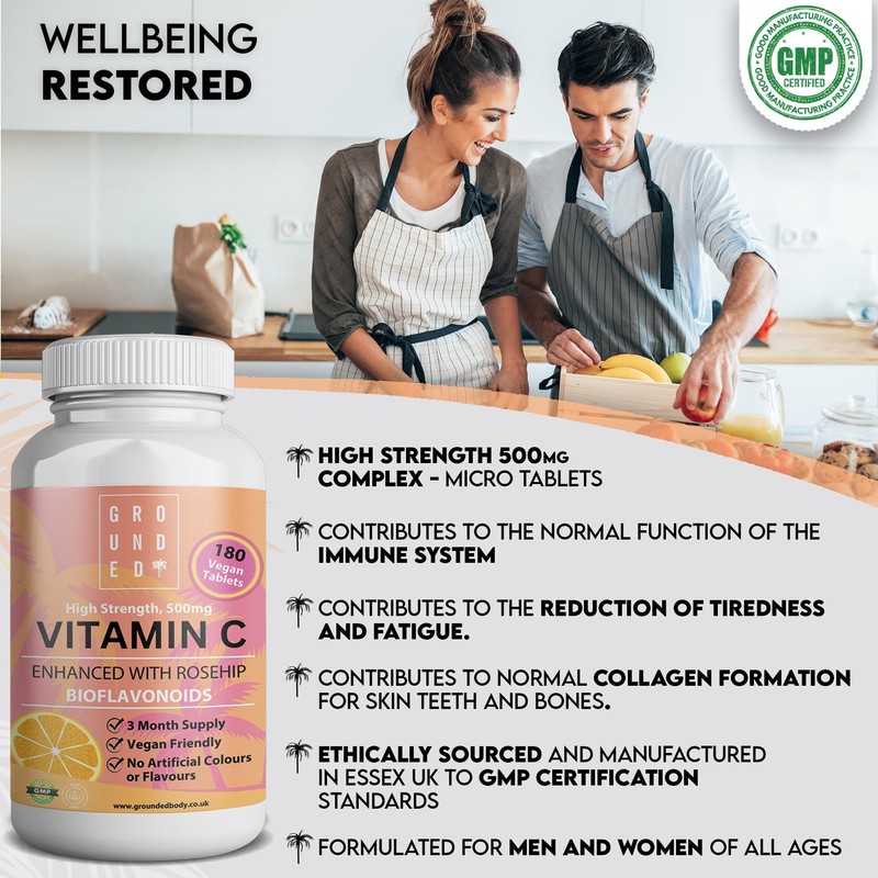 Vitamin C 500 mg Enhanced with Rosehip Bioflavonoids, 3 Month