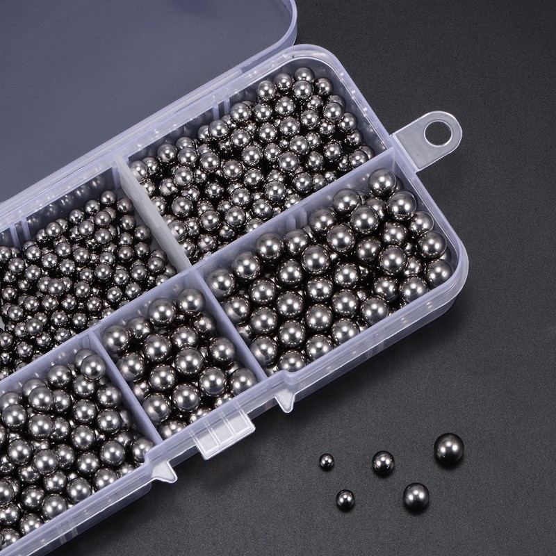 sourcing map 600pcs G16 Precision Balls Assortment Kit 1/8" 5/32"