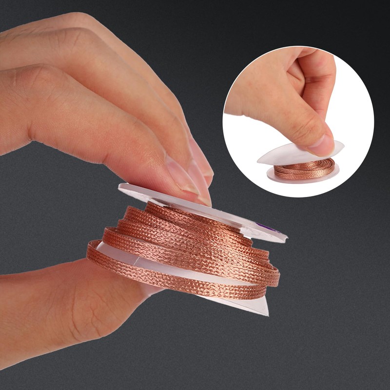 2 Pack Solder Wick with Flux no Clean Copper, Premium
