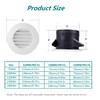 3" Air Vent Cover, Allvent ABS Round Louvered Air Grill