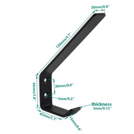 Wall Hooks 6 Pcs,ULIFESTAR Stainless Steel Coat Hooks for Hanging Towels Hats Keys Plants,Heavy Duty Metal Bathroom Hooks Wall Mounted with Screws (Black Large)