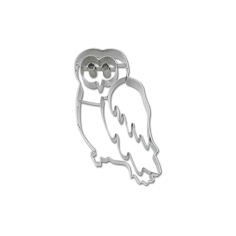 Staedter Embossing Owl Shape Cookie Cutter, Silver