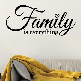 YOYOJOY Family is Everything Wall Decals Quote Home Decor Art Quote Decals Wall Art Stickers Decal Home Decor(Black)